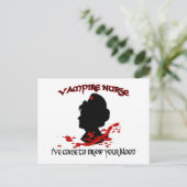 Vampire Nurse (Ich bin gekommen, um dein Blut Zeic Postkarte (Stehend Vorderseite)