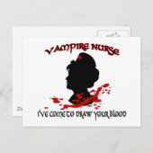 Vampire Nurse (Ich bin gekommen, um dein Blut Zeic Postkarte (Vorne/Hinten)