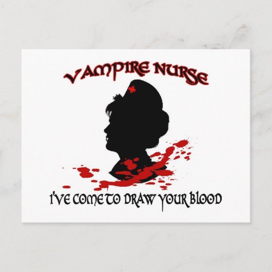 Vampire Nurse (Ich bin gekommen, um dein Blut Zeic Postkarte (Vorderseite)
