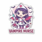 Vampire Nurse Shirt � Funny Halloween Medical Work Aufkleber (Vorderseite)