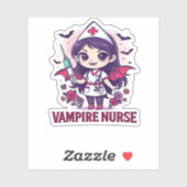 Vampire Nurse Shirt � Funny Halloween Medical Work Aufkleber (Blatt)