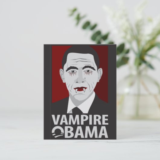 Vampire Obama Postkarte (Stehend Vorderseite)