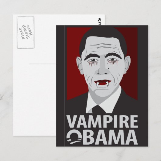 Vampire Obama Postkarte (Vorne/Hinten)