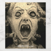 Vampire oder Devil Beängstigend Gesichtsmarken Weinetikett (Einzelnes Label)