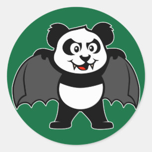 Vampire Panda Runder Aufkleber