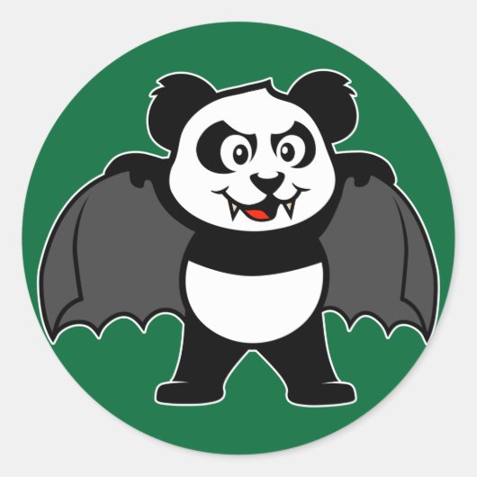 Vampire Panda Runder Aufkleber (Vorderseite)