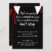Vampire Party Halte Halloween nicht auf Einladung (Vorne/Hinten)