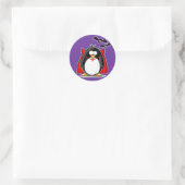 Vampire Penguin Runder Aufkleber (Tasche)