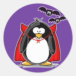 Vampire Penguin Runder Aufkleber