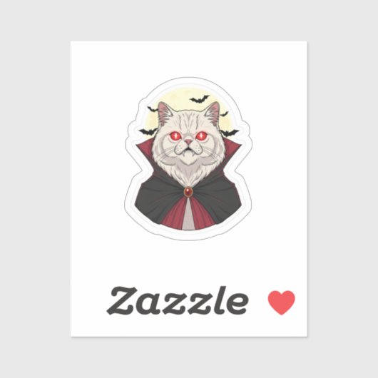 Vampire Persian - Persian Cat Halloween Aufkleber (Blatt)