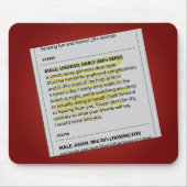 Vampire Personal Ad Mousepad (Vorne)
