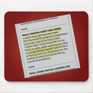 Vampire Personal Ad Mousepad