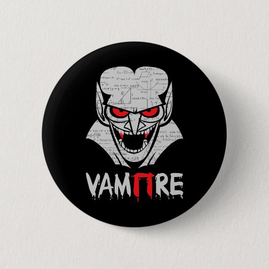 Vampire Pi Halloween Kostüm Funny Mathe Science Th Button (Vorderseite)