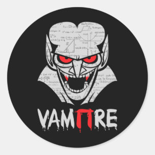 Vampire Pi Halloween Kostüm Funny Mathe Science Th Runder Aufkleber