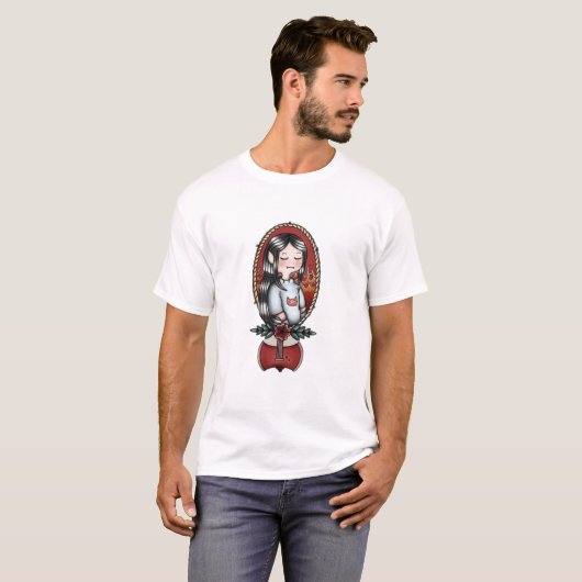 vampire portrait with flames T-Shirt (Vorne ganz)