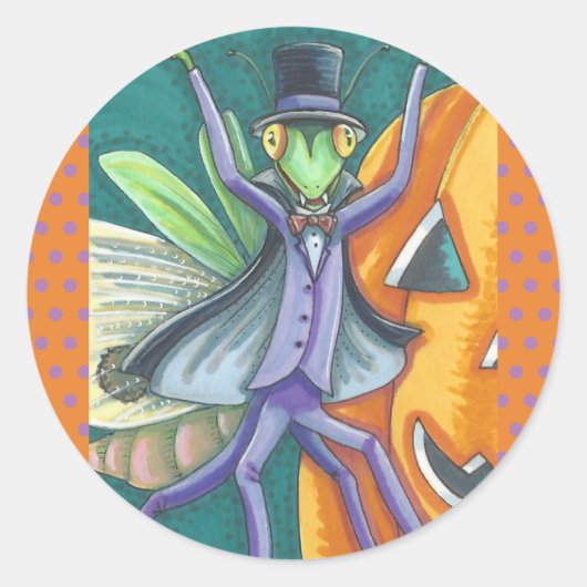 VAMPIRE PRAYING MANTIS BUG STICKERS RUNDE (Vorderseite)