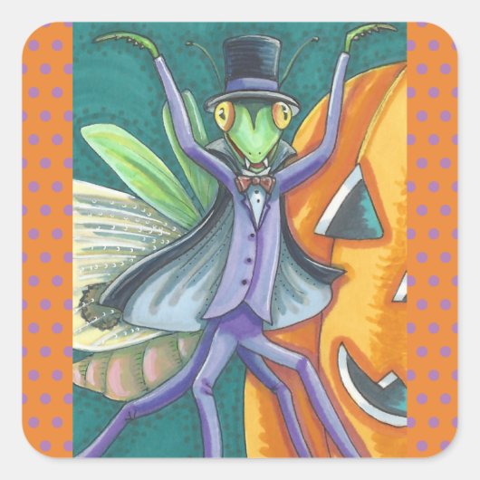 VAMPIRE PRAYING MANTIS BUG STICKERS SHEEE Square (Vorderseite)