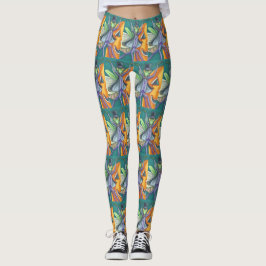 VAMPIRE PRAYING MANTIS, HALLOWEEN BUG ART LEGGINGS