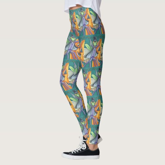 VAMPIRE PRAYING MANTIS, HALLOWEEN BUG ART LEGGINGS (Links)