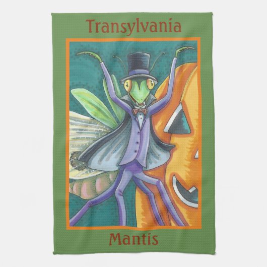 VAMPIRE PRAYING MANTIS, HALLOWEEN KÜCHENTOWEL GESCHIRRTUCH (Vertikal)