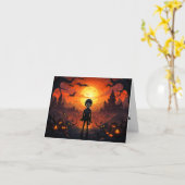 Vampire Pumpkin und Halloween Karte (Gelbe Blume)