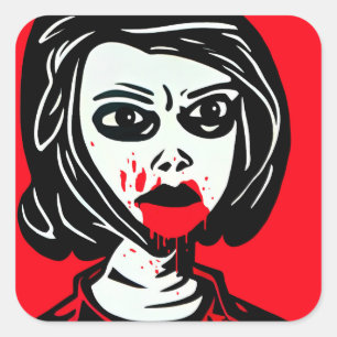 Vampire Quadratischer Aufkleber