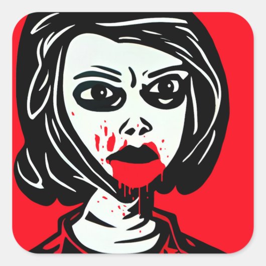 Vampire Quadratischer Aufkleber (Vorderseite)