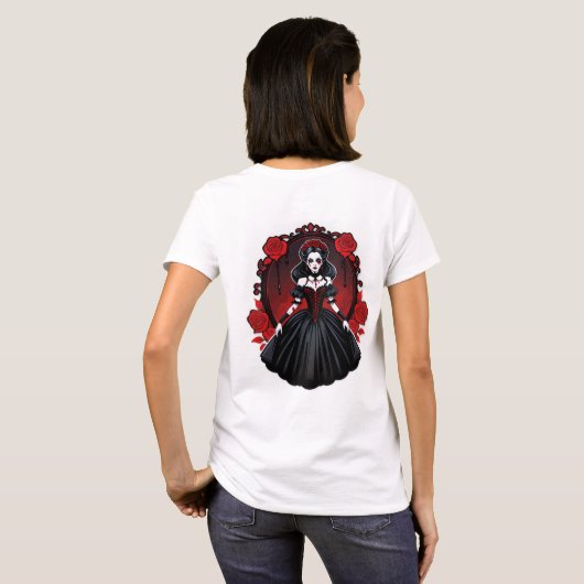 Vampire Queen Aesthetic - Elegantes gotisches Hall T-Shirt (Schwarz voll)