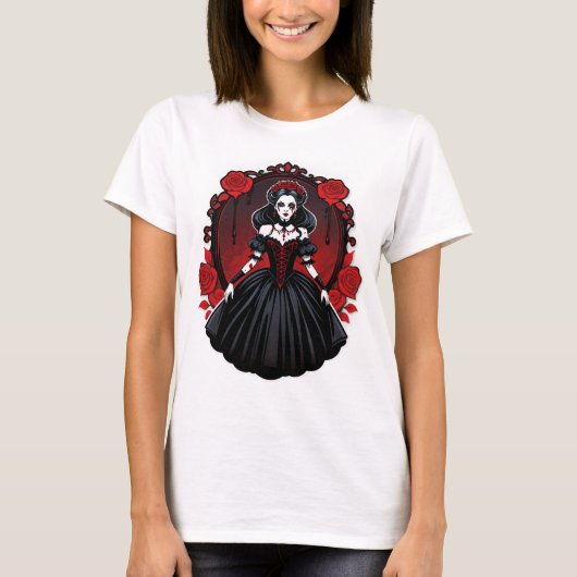 Vampire Queen Aesthetic - Elegantes gotisches Hall T-Shirt (Vorderseite)