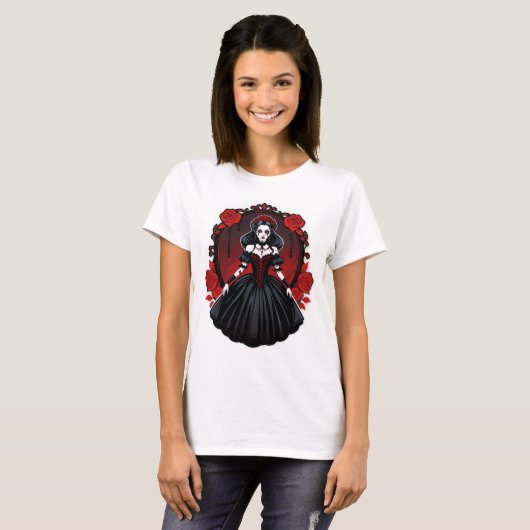 Vampire Queen Aesthetic - Elegantes gotisches Hall T-Shirt (Vorne ganz)