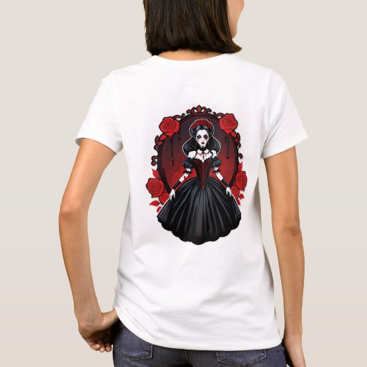 Vampire Queen Aesthetic - Elegantes gotisches Hall T-Shirt (Rückseite)