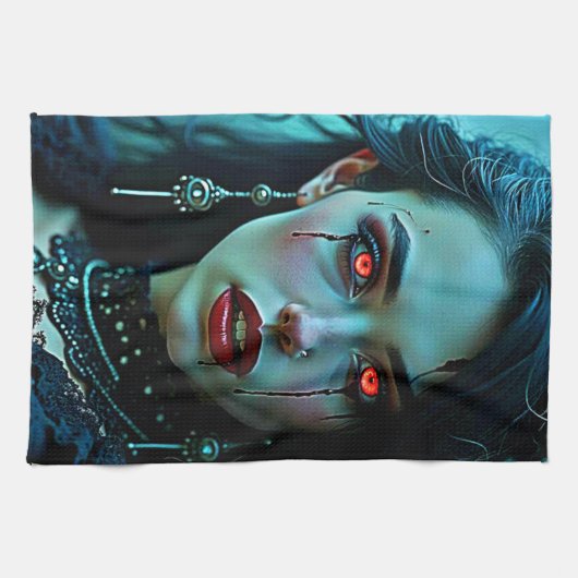 Vampire Queen: Dark Allure Art Geschirrtuch (Horizontal)