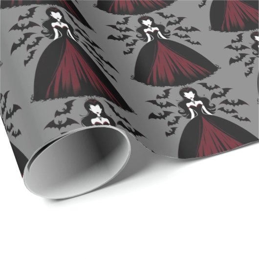 Vampire Queen Geschenkpapier (Rolleneckpunkt)