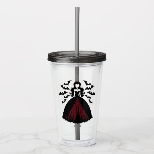 Vampire Queen Halloween Acryltrinkbecher (Vorderseite)
