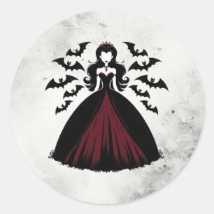 Vampire Queen Halloween-Party Runder Aufkleber