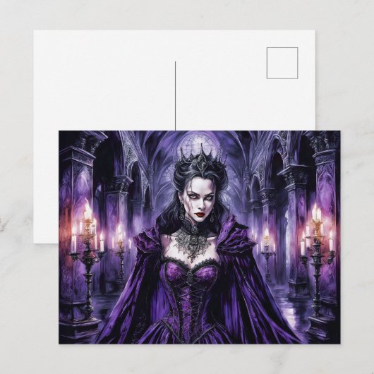 Vampire Queen in Gothic Castle Postkarte (Vorne/Hinten)