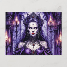 Vampire Queen in Gothic Castle Postkarte