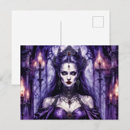Vampire Queen in Gothic Castle Postkarte (Vorne/Hinten)