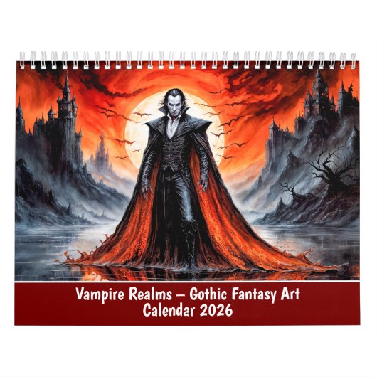 Vampire Realms – Gothic Fantasy Art Kalender 2026 (Titelbild)