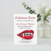 Vampire Red Lips Halloween-Party Einladung Postkarte (Stehend Vorderseite)