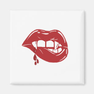 Vampire Red Lips Tropfblut Magnet