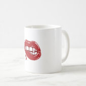 Vampire Red Lips Tropfen Blut fällt Kaffeetasse (VorderseiteRechts)