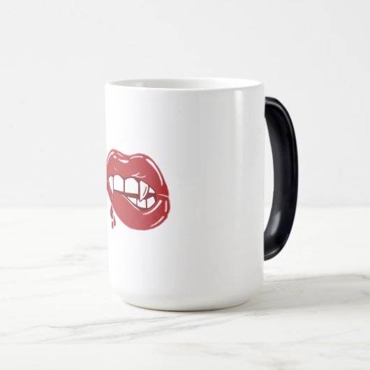 Vampire Red Lips Tropfen Blut fällt Verwandlungstasse (VorderseiteRechts)