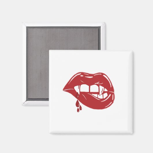 Vampire Red Lips Tropfen Blut Magnet (Vorderseite/Rückseite)