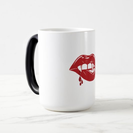 Vampire Red Lips Tropfen Blut Verwandlungstasse (Vorderseite Links)