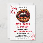 Vampire Red Teeth Pumpkin Lips Halloween-Party Einladung (Vorderseite)