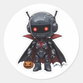 Vampire Robot Halloween Niedliche Sci-Fi Spooky De Runder Aufkleber