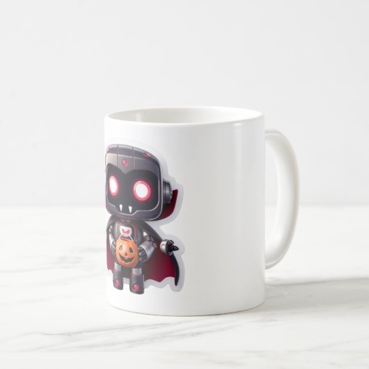 Vampire Robot Halloween Tasse Niedlich Spooky Tech (VorderseiteRechts)