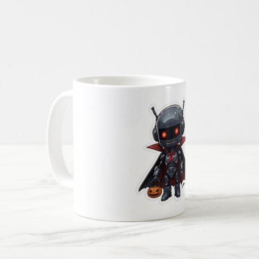 Vampire Robot Halloween Tasse Niedlicher Sci-Fi Sp (Vorderseite Links)
