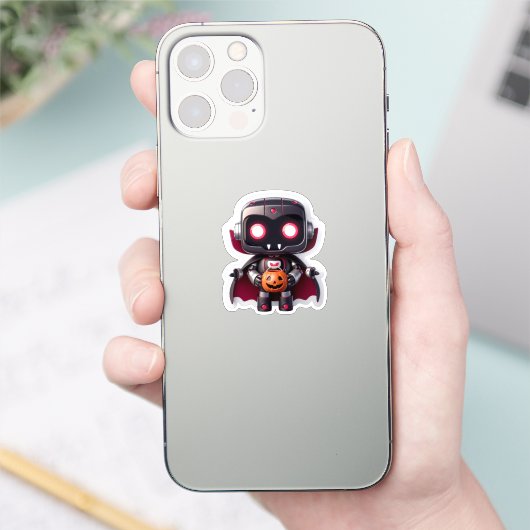 Vampire Robot Halloween Vinyl Sticker Spooky & Cut (Telefon)